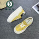 Pecker Chaussures décontractées pour femmes Mesh Breatch Casual Chaussures Chaussures pour femmes Nouvelles chaussures épaisses épaisses jaunes minces sportives jaunes 35