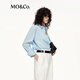 MO&Co. C+ Series Shirt 2025 Autumn New Product Italian Craftsmanship Fine Count Cotton Unisex MBE3SHT010 Ice Gray Blue M /165
