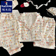 Woodpecker Summer HelloKitty Pajamas Women's Three-Piece Set Pure Cotton Gauze Cute Cartoon Short-Sleeved Home Suit Summer Cloud Cotton-9902# Star KT Cat Three-Piece Set M [Suggested 75-100Jin [Jin equals 0.5 kg]]