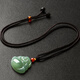 Red crisp hand Hetian jade pendant Buddha female model ice bottom clear water Buddha jade pendant necklace thick 25mm