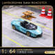TSC Lamborghini Sports Car oficializado 164 Modelo de autos de juguete Simulación de automóviles de aleación Recolección de adornos Aston Martin-V12164 Green Carbon Fiber Sports Car