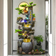 Pangdonglai Qualität großflächiger Bodenstockstockfließung Wasserbrunnen Ornamente Wohnzimmer Cash Feng Shui Rad Luftfeuchter Gaoshanxu 9902s klein 70 cm