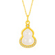 Mingzuan International 18K Gold Gourd Pendant Women's Fulu Chalcedony Pendant Fashionable Temperament Clavicle Chain Birthday Gift for Girlfriend