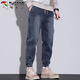 Woodpecker (TUCANO) jeans men's loose legged casual pants men's autumn and winter pants men's harem overalls men's pants blue gray L