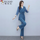 Woodpecker Casual Temperament Set Women's 2025 Summer New Fashion Professional Elegant High-End-Promi-Göttin-Stil Zwei-Keuchen-Navy Blue M Empfohlen 80-90jin [Jin ist 0,5 kg]