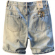 AEMAPE American Apple Summer Casual Shorts Men's Large Size Light Color Pure Cotton Five-Cubic Jeans Trendy Embroidery High-end Men's Blue [XY9922] 33 Suitable for weight 150-158Jin [Jin equals 0.5 kg]