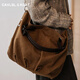 CavlslKcat retro canvas tote bag men's large-capacity handbag daily commuter shoulder crossbody bag casual travel bag dark brown 12.9 inches 37*17*36CM