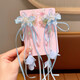 2 pieces of children's ancient style tassel headdress for girls, super fairy streamer hairpins, Hanfu girls' hairpins, Chinese style clips, crystal flower tassels, pink pair