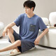 
Sangqin pajamas men's summer loose shorts and thick-size thin summer home clothing suits for men wearing L[Craft 6624 men's home clothing XL [Suggested 120-140Jin[Jin equals 0.5 kg]]