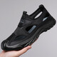 Yierkang Prince Men's Bottle Bottle Sandals Полая сетчатая сетчатая летняя воздухопроницаемая не скользящая легкая спорт и пляжные туфли на отдых S826 Black 46