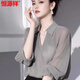 Hengyuanxiang graues Hemd für Frauen im Sommer 2025 neuer Stil einzigartiger und wunderschöner französischer altersreduzierender Hemd High-End Top Grey M 101-114jin [Jin ist gleich 0,5 kg]
