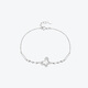 Meluxe platinum PT950 butterfly platinum bracelet for women, birthday gift for girlfriend, wife, about 3.37g, about 16+3cm long