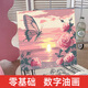 Wei Ci Digital Huile Painting DIY ROSE ROSE PEINTURE D'HUILE EN PEMENT POUR LE ROSE COLORAGE FORMES MAINS SOIR SOL