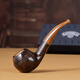 SAVINELLI imported handmade heather pipe traditional 673 collection, large solid wood curved pipe men's gift [Tundra 673 type with double waistline]
