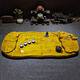 Miaopu Le authentic high-end solid wood root carving golden silk nanmu tea tray whole root carving tea tray golden silk nanmu wood belt drainage T263-3888 yuan