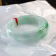 Myanmar Ice Jade Bracelet Jade Bracelet Light Green Floating Flower Bracelet Floating Green Positive Circle Ice Waxy Jade Bracelet Women's 57 Circle Mouth