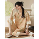 Hehui Summer Damen-Kurzärmler-Pyjama-Pyjama-Set Cotton New Chinese Style Thin Home Clothing Sie können geschnittene Hosen für den Sommer tragen LZY9901 M (vorgeschlagen 75-95jin [Jin gleich 0,5 kg])