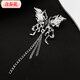 Containing spring flowers, cool and gothic style, vintage tassel liquid butterfly brooch in suit corsage pin accessories, long tassel liquid butterfly brooch