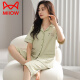 猫人（MiiOW）纯棉睡衣女夏款短袖七分裤开衫款妈妈大码休闲家居服女款2025新款 米杏色NXF-9893纯棉 女款开I衫短 M 【建议80--100斤】
