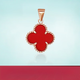 Cipu colored gold four-leaf clover pendant for women 18k gold rose gold red agate peacock blue and white mother-of-pearl necklace gift for girlfriend malachite custom-made width about 15MM (not including necklace)