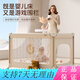 
ULOP (ULOP) Xingmeng Folding Crib Multi-functional Bed Moveable Splicing Baby Bed Newborn Sleeping Artifact Shaking Cook Deluxe Top-fitting One-click Folding Crib-Xinghe Gold Crib Cradle with Mosquito Net Diaper Table-Send Brown Pad