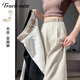Tachimis Touch Miss Pantalon large drapé haut de gamme pour les femmes 2025 Été mince pantalon yamamoto pantalon de couleur de couleur de la couleurs de squid d'origine noire [style étendu] Hauteur au-dessus de 170 cm S 80-94jin [Jin est égal à 0,5 kg]