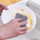 Double-sided multi-functional gray and white dishwashing pot decontamination strong sponge wipe scouring pad kitchen artifact magic scrubbing dishcloth dishwashing sponge double-sided * 3 pieces