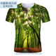 Bosque de bambú Moda de moda de manga corta Camiseta ajustada para adolescentes Versátiles Versátil Fit Men's y Women's Clothing TX9209 S (80-90Jin [Jin iguala 0.5 kg])