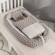 Anti-Druck-tragbare Schutzbabynest dreidimensionale Baumwollbionische Schlafisolation Krippe Korallenorange (mit Quilt) 55*90*15
