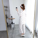 Langsha (Langsha) Fat Girl Pajamas de gran tamaño para mujeres Mangas largas Lindo versión coreana Luz Fat 200 Jin [Jin equivale a 0.5 kg] Juego de ropa para el hogar Número de artículo White 16819 L (110-160 Jin [Jin equivale a 0.5 kg])