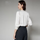 Late White New Product 2025 Autumn Style Elegant Shirt Fashion Lace Collar V-Neck Commuting Shirt Women White XL