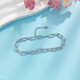 Jinshang Jewelry PT950 platinum bracelet, rounded double ring pig nose, cross chain niche design, fashionable and simple, ins cold style, platinum rounded double ring pig nose bracelet, about 7g