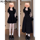 
Cotton tea break French square collar short-sleeved dress for women in summer 2025 new style slim and small high-end temperament long skirt 850 black long skirt [high quality 35.5] L 110-125Jin [Jin equals 0.5 kg]