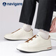 Navikel Italian dinghy leather low-top sneakers breathable business versatile casual shoes one-leg men's shoes off-white