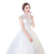 Nuevo vestido de novia de novia europea y americana, cuello de pie y vestido de boda de gran tamaño, blanco L