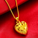 MHFDO old phoenix quality gold color love temperament Nordic gold necklace love pendant for women peach heart artificial tin 1 chain length quality