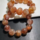 Natural rubber flower bracelet crystal bracelet for women, men, yellow watering, red rubber flower, small gum flower, golden koi rubber flower crystal JH14117 bead diameter about 14+mm