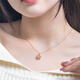 CAOX 18K gold flower diamond red agate necklace for women, rose gold and white mother-of-pearl clavicle pendant gift for girlfriend 18K white mother-of-pearl single pendant + 18K flash O chain