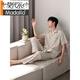 Modal Pure Cotton Men's Pajamas Summer Sighteedededededed Cardigan 2025 Новый высококлассный четырехсезонный летняя домашняя одежда мужская одежда 5009 м (размер 165) рекомендуется носить вес 100-125