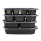
New disposable lunch box rectangular Japanese packaging box takeaway fast food box sushi bento box plastic partition SZ1047 double grid with lid 550ml 500 sets