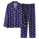 Modales Pyjamas mittleren und älterer und älterer Vater für Männer im Frühjahr und Herbst, dünne langärmlige Home-Kleidungsstück im mittleren Alter, dunkelblau Cy9901 L Code-Vorschläge [100-140b