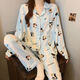 
Cloud Cotton Pajamas Women's Two-Piece Set Spring and Autumn Summer Thin Long Sleeve Student Cartoon Cute Sweet Home Clothing 3524 Blue Penguin XL 115-130Jin [Jin equals 0.5 kg]