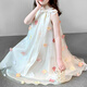 
Feiyao Girls' neck halter dress summer girl mesh princess dress baby summer 2025 new children's clothing fashionable summer neck halter flower princess dress 130 size recommended height 120
