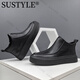 Sustyle High-End-Marke High-End-Sommer 2025 Neue Männer schwarze lässige Lederstiefel Männer Martin Boots Männer schwarz 42