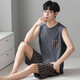 Luechen Pajamas sans manches Viete pour hommes pyjamas mince des vêtements pour hommes à grande taille décontractés, père L [construit 12027 [Set] L [recommandé 100-140jin [Jin est égal à 0,5 kg]]]