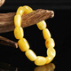 Yanyun Jewelry Shape-shaped Beeswax Bracelet Natural Raw Stone Amber Full Honey Chicken Butter Yellow Buddha Bead Single Circle Bracelet for Men and Women 20-23g