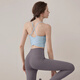Youyou Sports Bra Women's Shockproof High-Intensity Pilates Tops Fitness Yoga Wear 2025 New Bra Vest Set Off-White Bra + Blue Pants S Recommended weight 90-100Jin Jin equals 0.5 kg