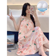 
CaileiKelai nightgown for women in summer, with breast pads, ice silk cool suspender pajamas, summer ladies, sweet and cute home clothes, spring and autumn 3887 [Not removable chest pad] M [75-100Jin [Jin equals 0.5 kg]]