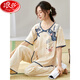 
Langsha 2525 new Chinese style pajamas women's suit summer thin trousers pure cotton home clothes can be worn outside LZY9904 L size (recommended 95-115Jin [Jin equals 0.5 kg])