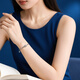 He Ye Explosive Stretch Small Waist Solid Bracelet Pt950 Platinum Platinum Bracelet Women's Oval Opening Adjustable Pt950 Platinum Solid Stretch Small Waist Bracelet 8.68g (can be worn with net hand circumference of 14cm to 15.5cm